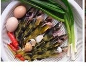 黄丫头烧荷包蛋,所有原料洗净，黄丫头剖好、清洗、沥干水（可由鱼贩代处理好）