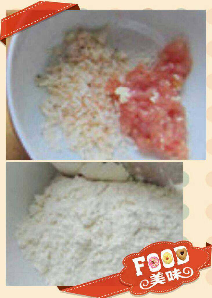 专为宝宝做的疙瘩汤,准备肉末，虾皮，面粉