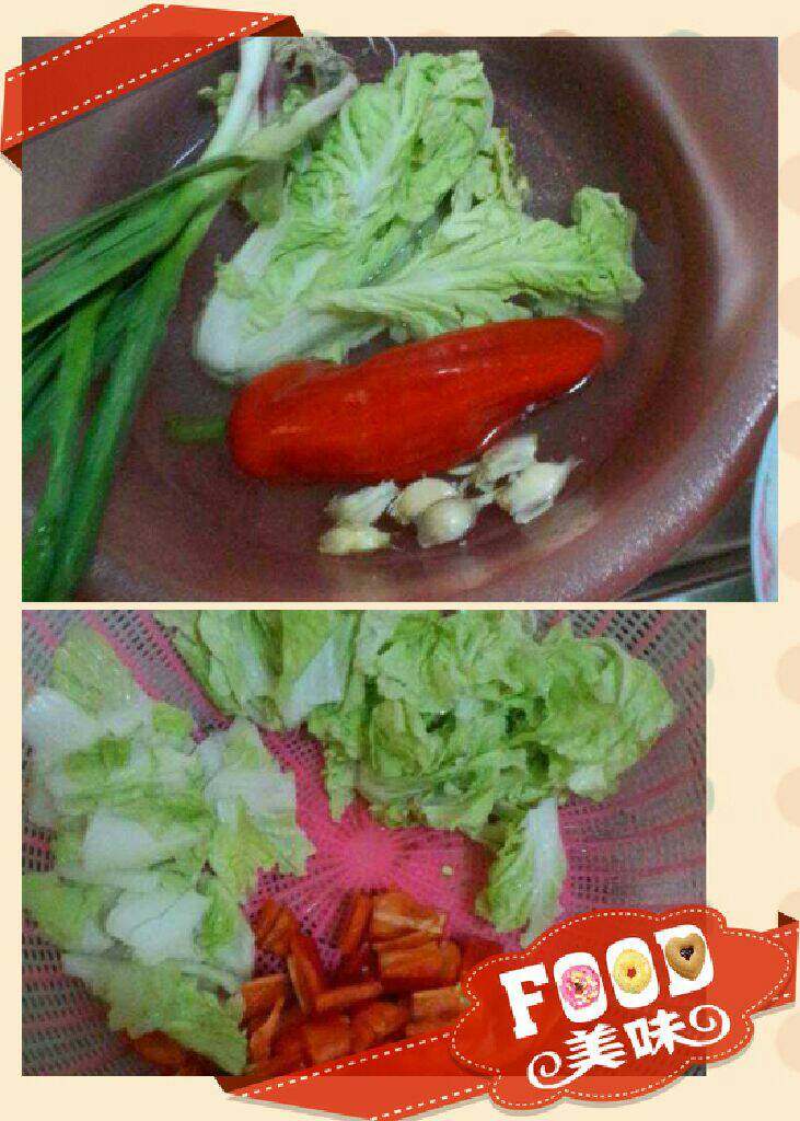 小白菜炒肉,准备材料，<a style='color:red;display:inline-block;' href='/shicai/ 114'>白菜</a>分开撕了，红辣椒也是
