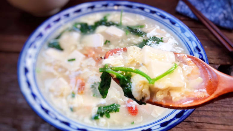 豆腐蛋花汤,美味一碗不够,再来一碗