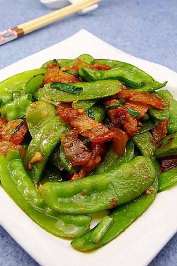 荷兰豆炒腊肉