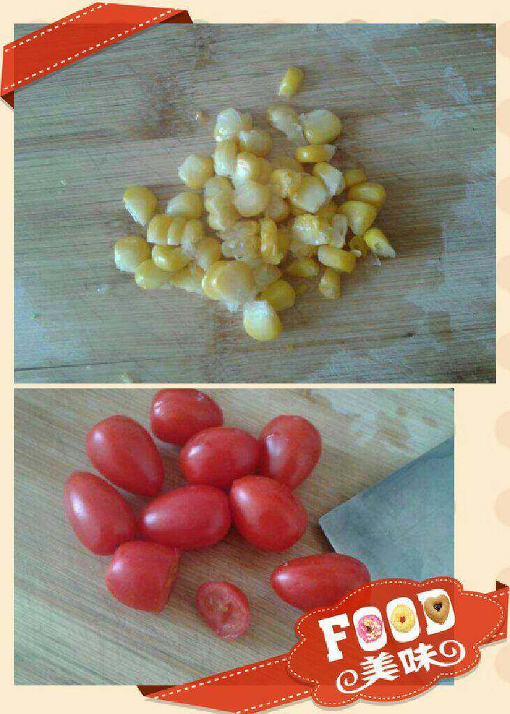 可以吃的圣诞树,<a style='color:red;display:inline-block;' href='/shicai/ 500'>玉米</a>粒煮熟，<a style='color:red;display:inline-block;' href='/shicai/ 3438'>圣女果</a>尖头部分