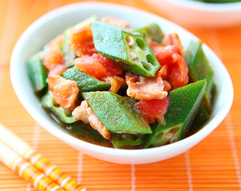 培根番茄炒秋葵