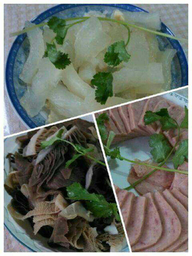 重庆火锅,开始准备配菜【千层肚,牛皮蹄,午餐肉】喜欢什么放什么,我觉得重庆火锅少不了这三种