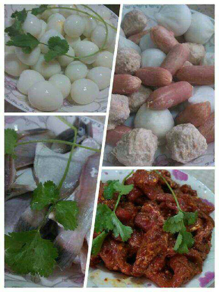 重庆火锅,这是各种各样丸子,鹌鹑蛋,麻辣牛肉,鱼片