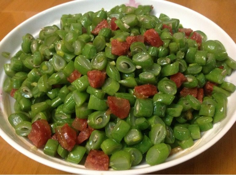 四季豆炒香肠