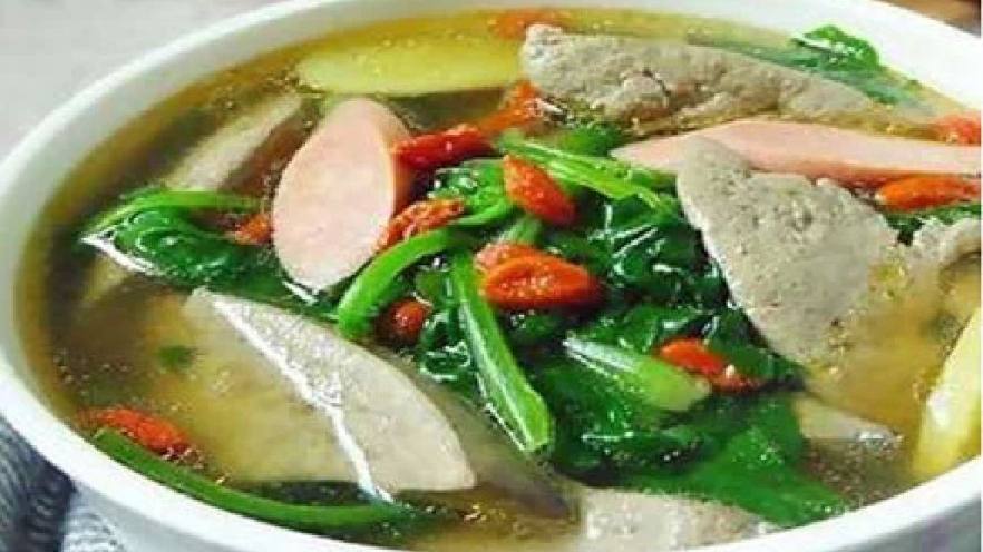 猪肝菠菜汤