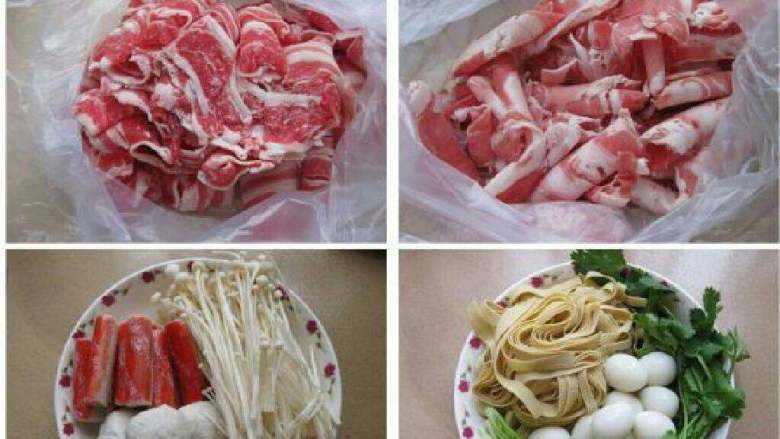 健康家庭火锅,肥牛、肥羊、金针菇、鱼蛋、蟹棒、豆皮、鹌鹑蛋、香菜、菠菜、白菜、萝卜
配菜都是比较好收拾的,金针菇、豆皮、香菜、菠菜洗干净
萝卜去皮切成片
鹌鹑蛋煮熟剥掉壳