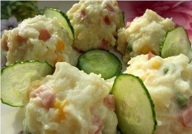 韩式玉米火腿青豆土豆泥