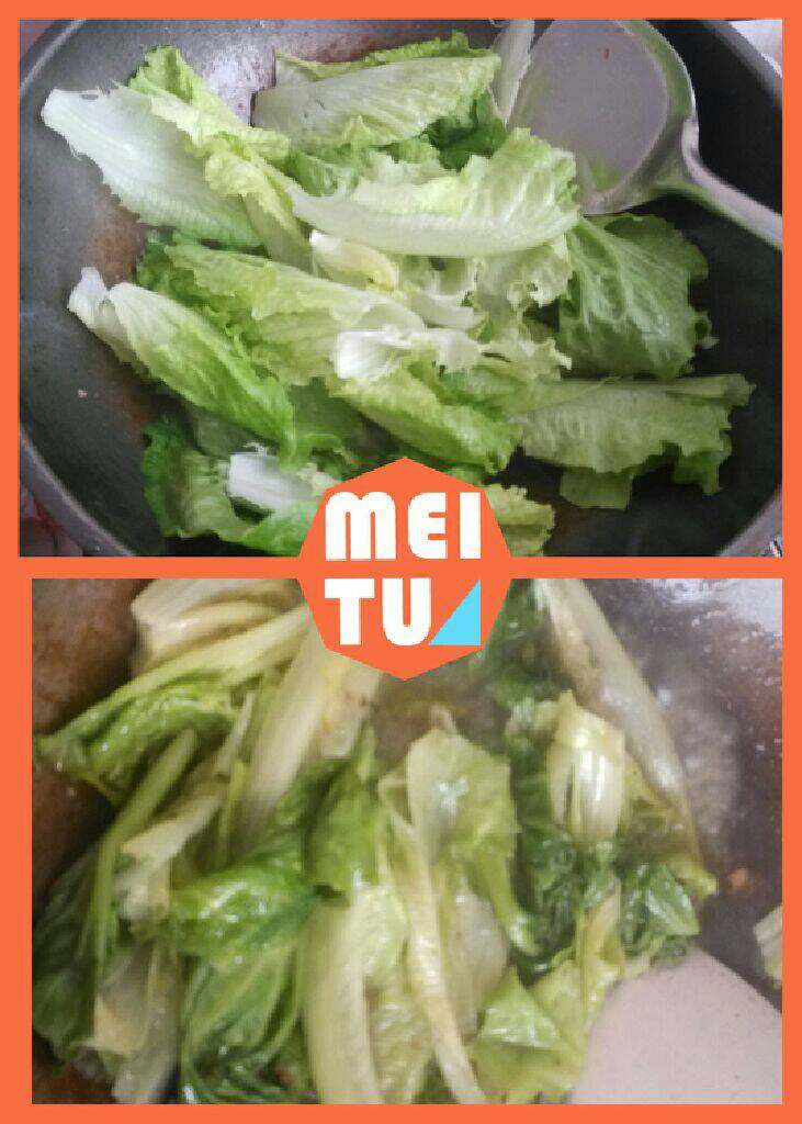 干炒河粉,再放油炒生菜,加点盐放炒熟捞起