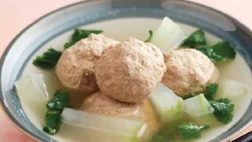 冬瓜汤汆羊肉丸子