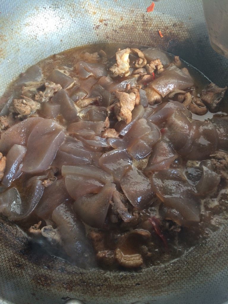 魔芋烧鸭子,如图下入煮滚的锅中,调味