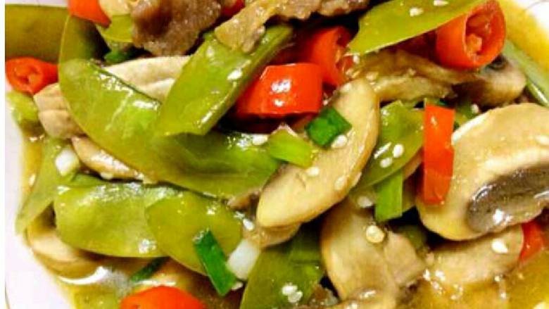 荷兰豆口蘑溜肉片