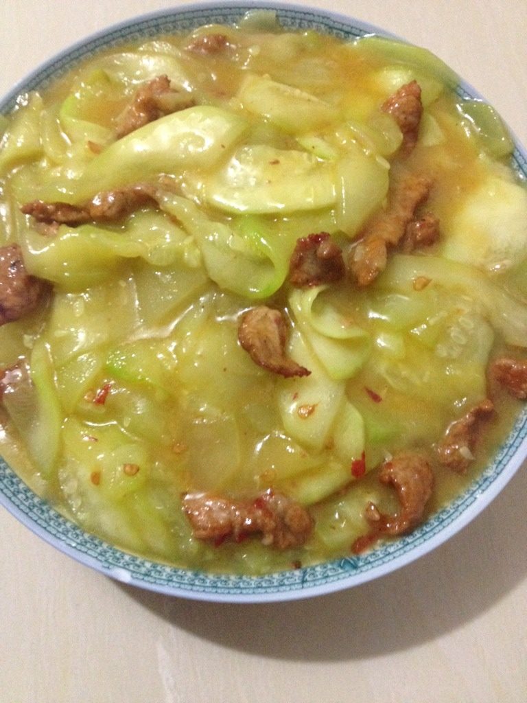 西葫芦炒肉片