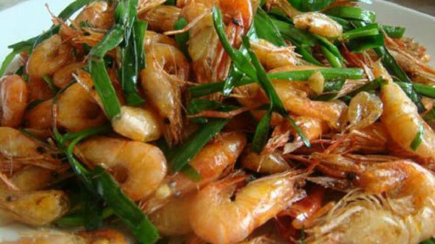 韭菜炒河虾