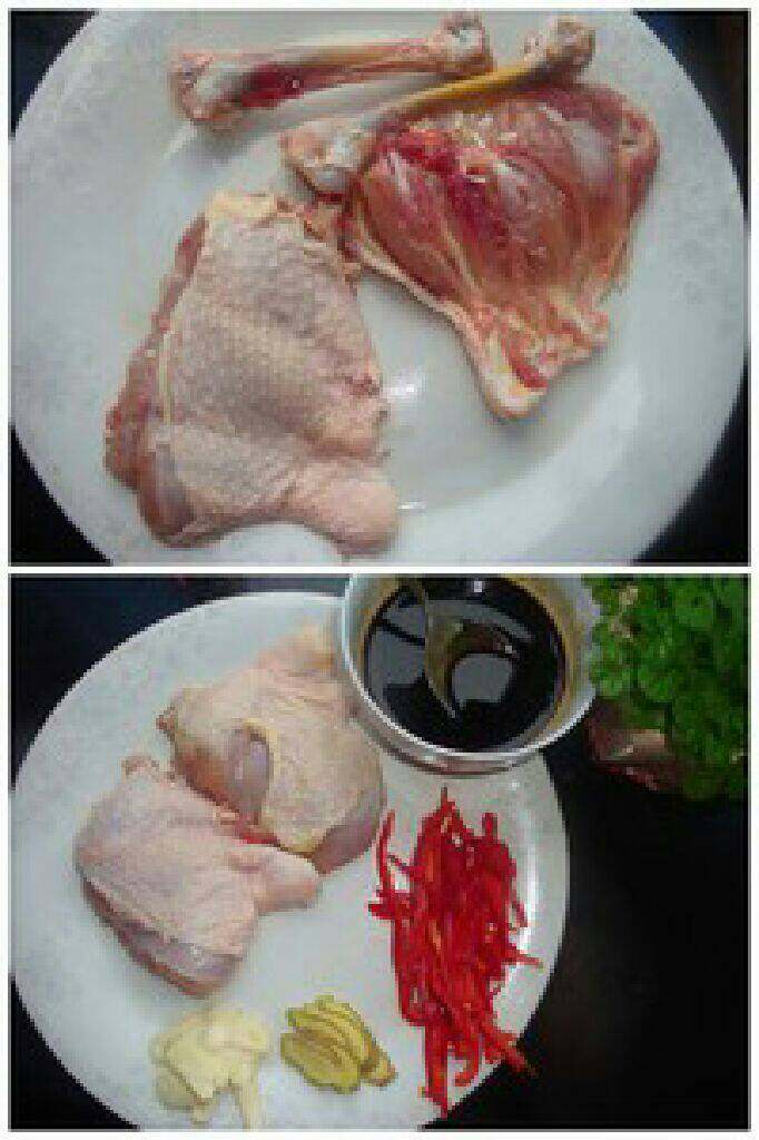 日式照烧鸡腿饭,用叉子或牙签从鸡皮那面戳一些 小孔(方便入味,防止煎的时候鸡 皮收缩),然后用少量盐和<a style='color:red;display:inline-block;' href='/shicai/ 718'>料酒</a>腌 制20分钟;<a style='color:red;display:inline-block;' href='/shicai/ 692'>酱油</a>:<a style='color:red;display:inline-block;' href='/shicai/ 718'>料酒</a>:<a style='color:red;display:inline-block;' href='/shicai/ 788'>生抽</a>: <a style='color:red;display:inline-block;' href='/shicai/ 865'>蜂蜜</a>=1:1:2:1,加些许清水,做 一个照烧酱汁(下图的酱汁便是 )。
