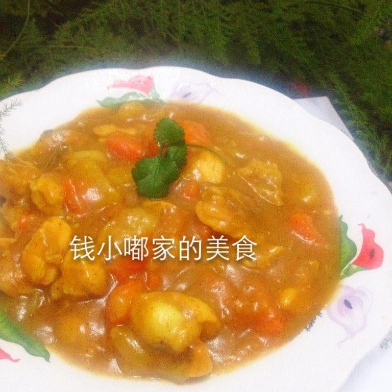 日式咖喱土豆鸡块,放入适量的盐,味精,大火收汁即可