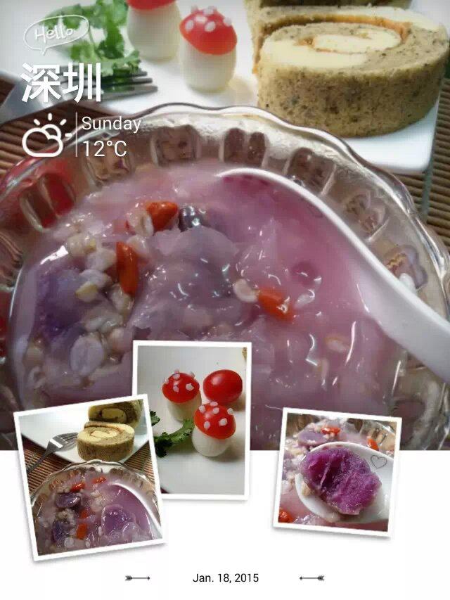 紫淮山银耳燕麦粥