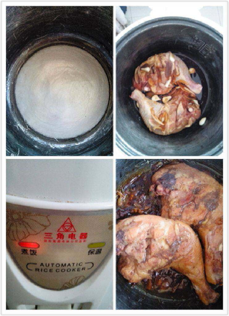 柚香鸡腿,电饭锅锅底刷一点油，把腌制好鸡腿放入锅内加入半碗<a style='color:red;display:inline-block;' href='/shicai/ 897'>啤酒</a>，五粒<a style='color:red;display:inline-block;' href='/shicai/ 866'>冰糖</a>，开启煮饭档就可以了。