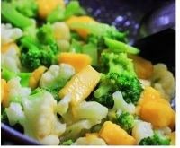 芒香双花,料加入处理好的菜花翻炒2-4分钟