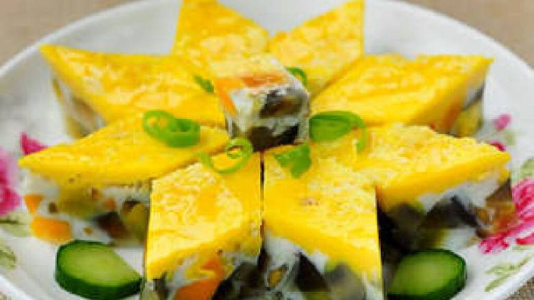 三色蒸蛋
