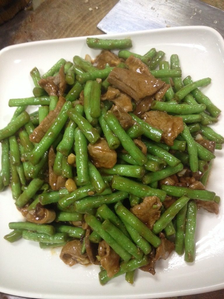 豆角炒猪杂