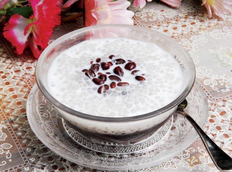 自制甜品红豆牛奶西米露