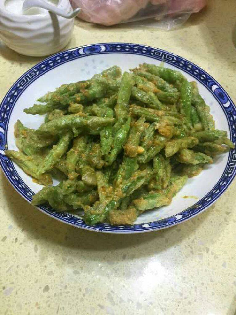 酥脆的鸭黄豆角