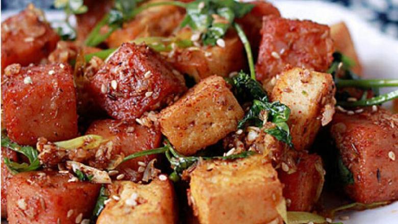 蒜香孜然豆腐