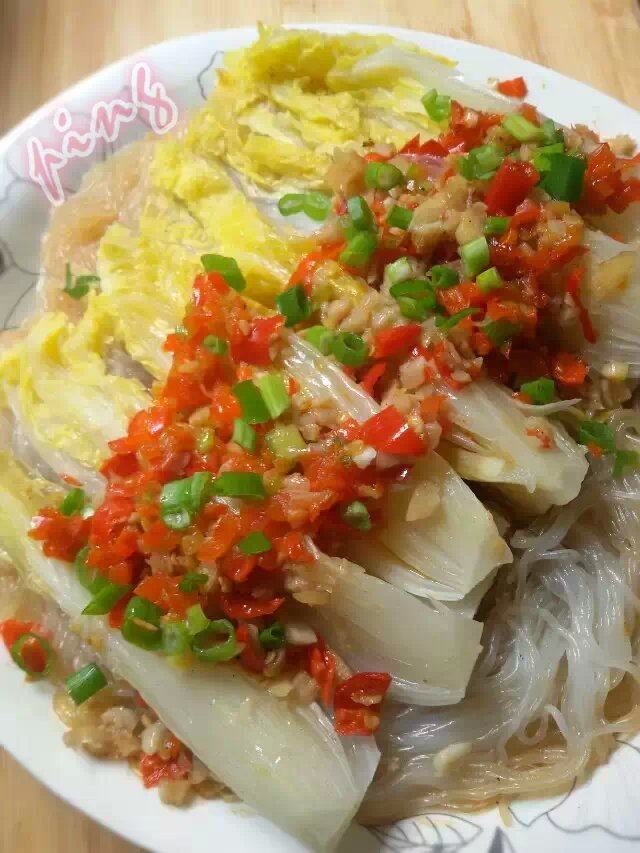 剁椒蒜蓉粉丝蒸娃娃菜