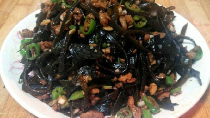 海带炒肉末