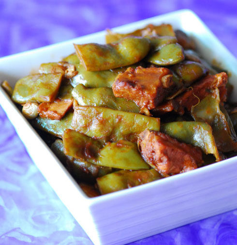 韩国辣酱版油豆角炖排骨