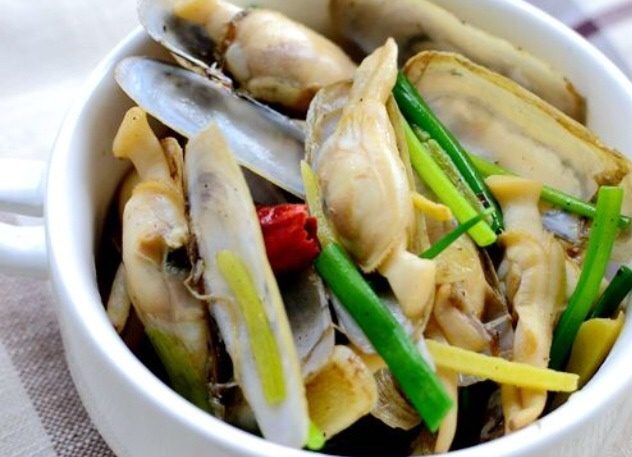 葱姜炒蛏子