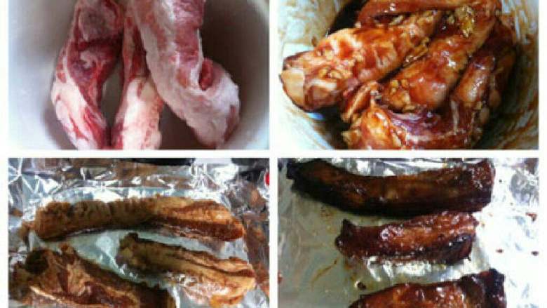 蜜汁叉烧肉,排骨肉清洗干净，加入<a style='color:red;display:inline-block;' href='/shicai/ 882'>红糖</a>、<a style='color:red;display:inline-block;' href='/shicai/ 4367'>米酒</a>、盐、<a style='color:red;display:inline-block;' href='/shicai/ 692'>酱油</a>、<a style='color:red;display:inline-block;' href='/shicai/ 5264'>叉烧酱</a>；混合均匀，放入冰箱腌渍一晚上；第二天取出，放入铺有锡纸的烤盘上；烤箱预热190°C，烤20分钟，取出翻面，再烤20分钟；取出，均匀的涂上一层<a style='color:red;display:inline-block;' href='/shicai/ 865'>蜂蜜</a>，再续烤5~8分钟即可