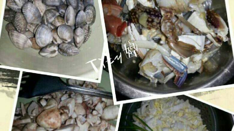 年夜饭菜谱(海鲜煮粉干),如图所以材料准备。
