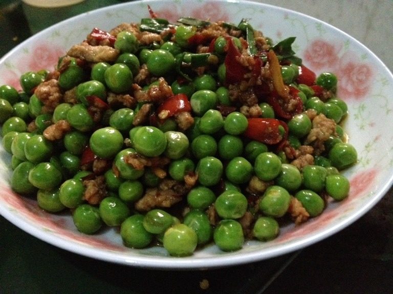 肉末豌豆米,如图成功