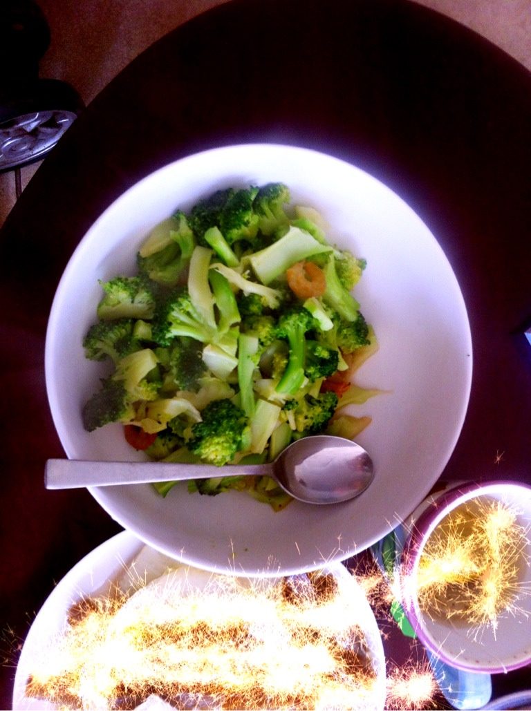 轻素食～蚝油虾仁西兰花