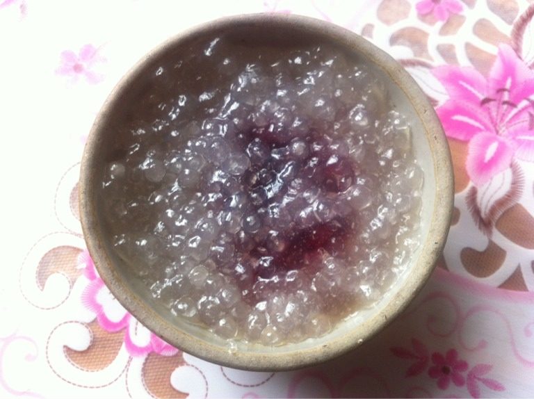 西米蓝莓水晶糕,QQ的还不错哟