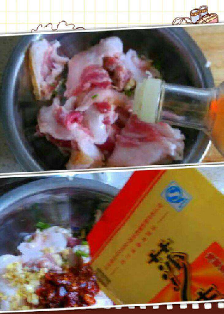 粉蒸五花肉,切好的五花肉片,加料酒,葱花,鸡精,姜末