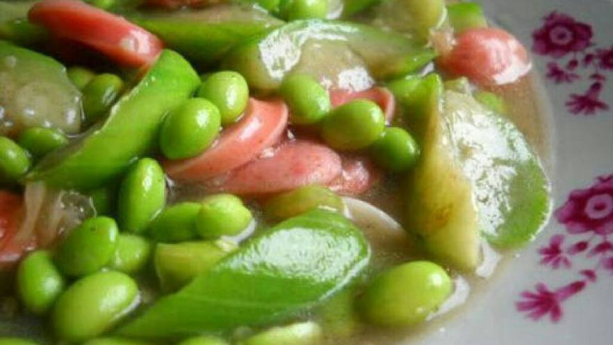 毛豆炒丝瓜