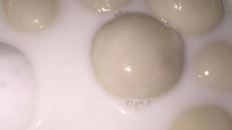 纯牛奶汤圆,在转小火煮  煮至汤圆熟透即可关火
