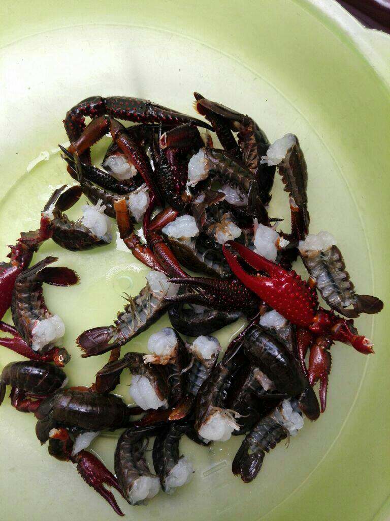 麻辣小龙虾,刚买回来的虾用清水养两天。去头去虾线用牙刷洗干净