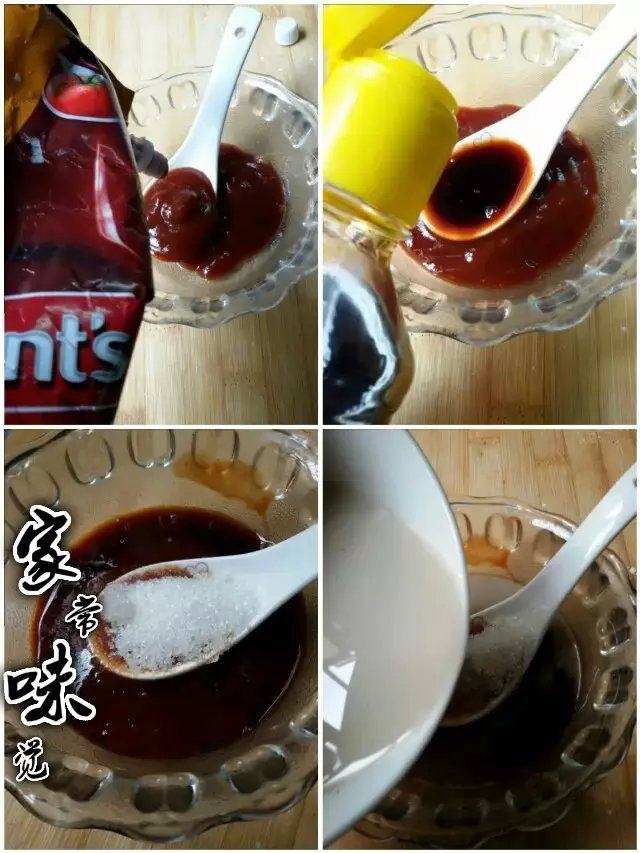 京都排骨,取一碗加适量<a style='color:red;display:inline-block;' href='/shicai/ 699'>番茄酱</a>，生抽，<a style='color:red;display:inline-block;' href='/shicai/ 3729'>白糖</a>，水淀粉搅拌均匀备用。