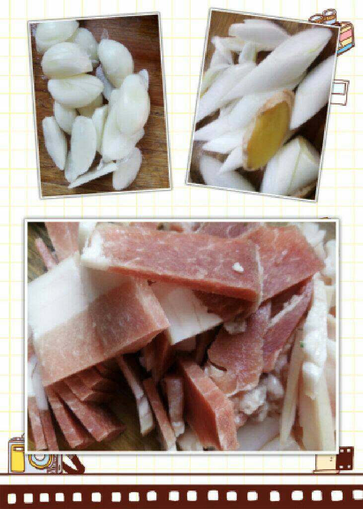芸豆土豆炖肉,肉洗净切片，葱切段，姜蒜切片，