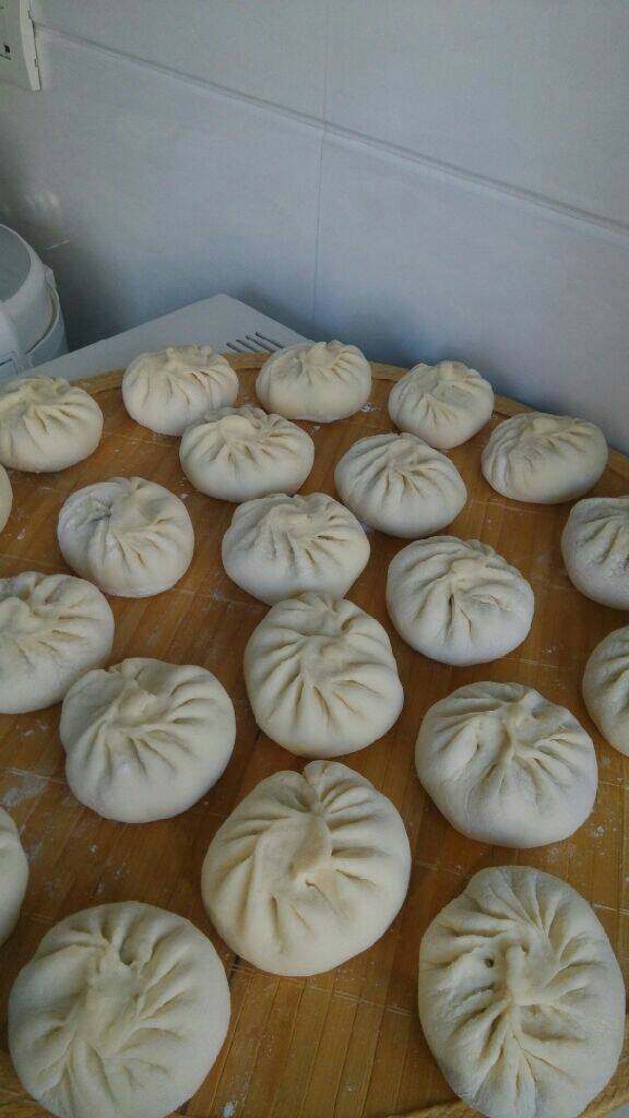 猪肉萝卜粉丝包,面发酵好后就可以包包子了