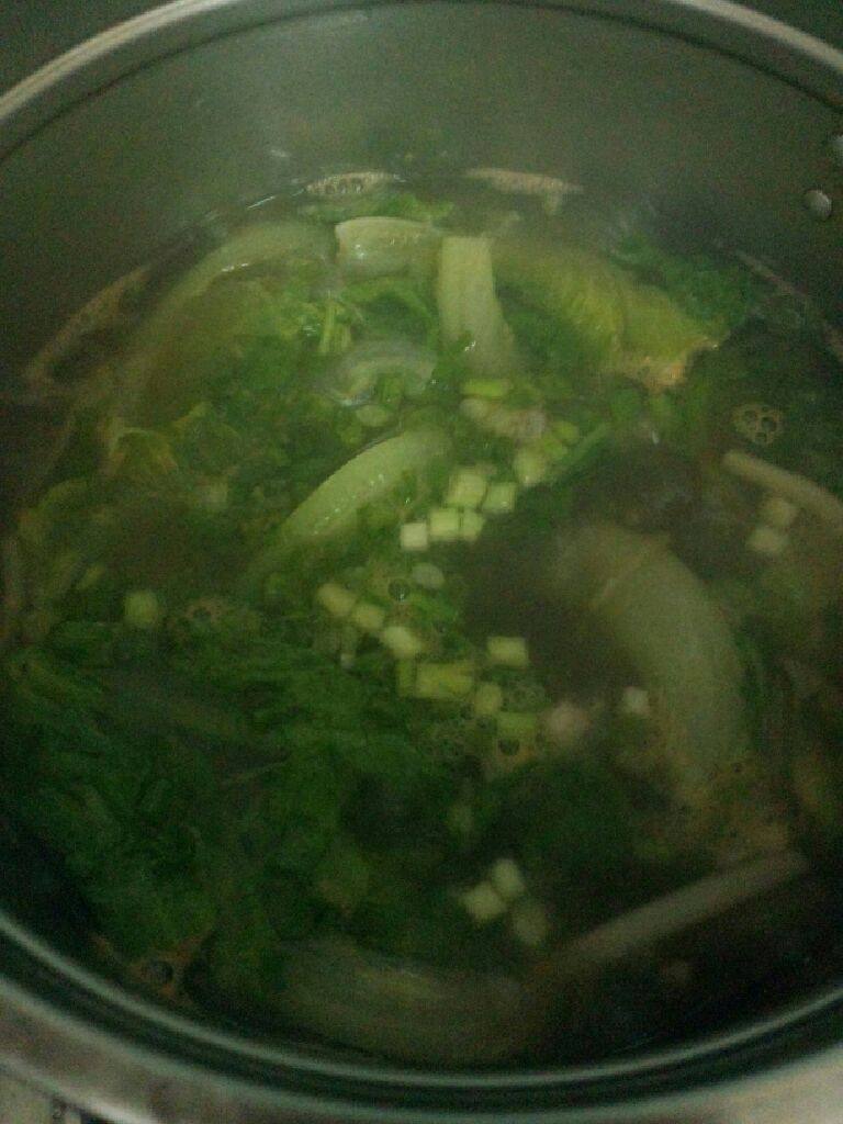 自制酸辣粉,在把葱和香菜洒上即可关火