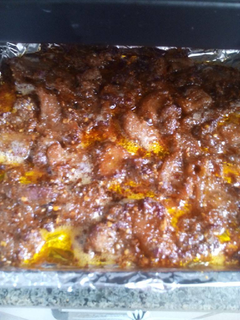 烤箱五花肉,再150度烤5分钟。