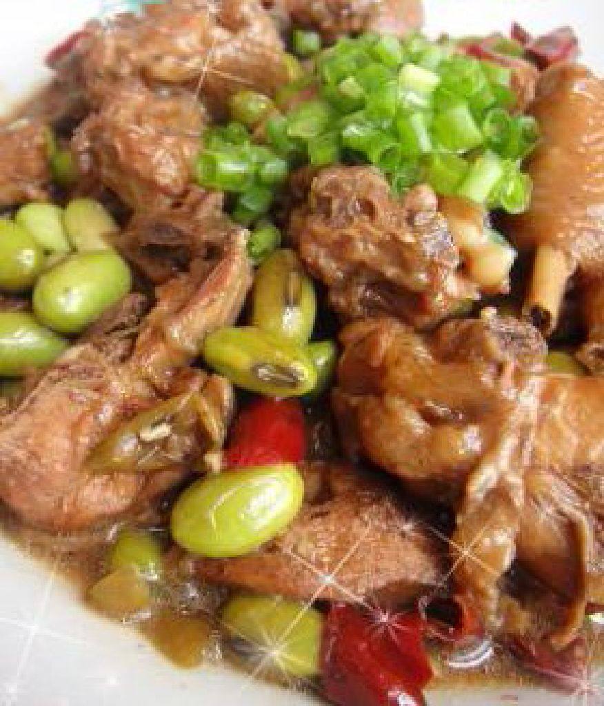 毛豆烧鸡块