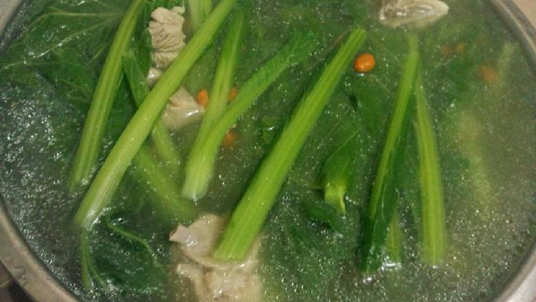 老鸭汤炖春菜