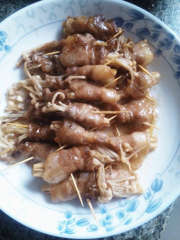 烤箱五花肉卷金针菇